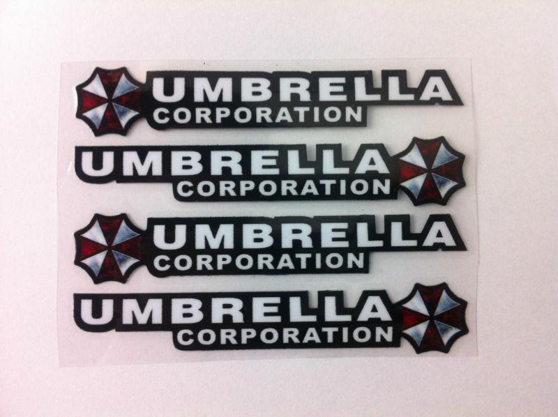 4pcs umbrella corporation zombie outbreak  car doorknob stickers decal 