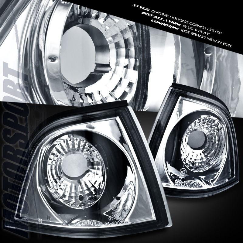 1992-1998 bmw e36 318i 325i 323i m3 coupe euro chrome clear corner lights pair 