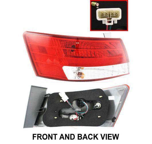 Outside left new tail light lamp clear red lens driver side lh hand sonata