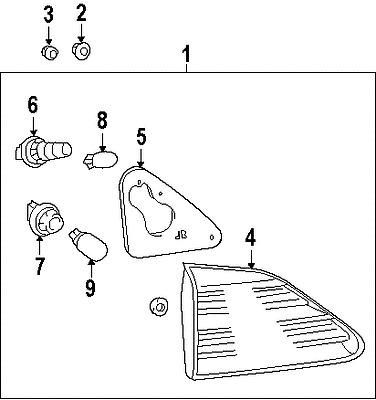 Lexus 815900e020 genuine oem factory original backup lamp assy