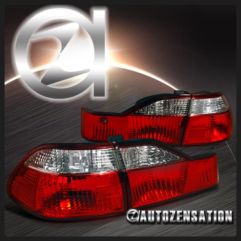 Depo 98-00 honda accord 4dr sedan jdm red clear tail lights trunk lamp