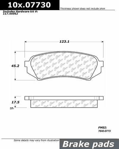 Centric 106.07730 brake pad or shoe, rear