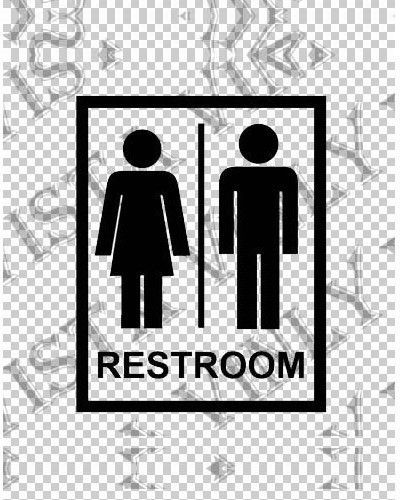 Men and women male female restroom sign vinyl sticker (any color)