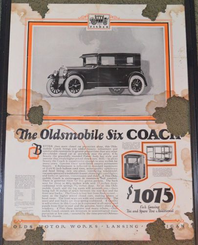 Large original oldsmobile 1920s sales poster rare automotive automobilia poster