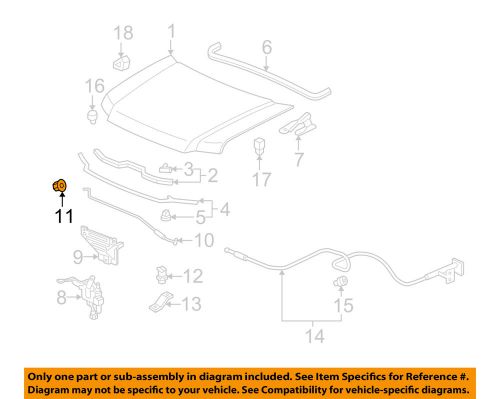 Honda oem 99-15 odyssey hood-support rod grommet 90601s0xa01