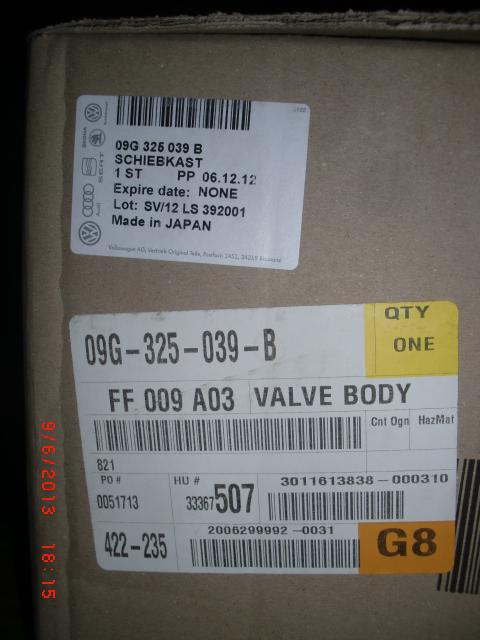 Brand new sealed 09g valve body 6 speed auto transmission vw audi 09g325039