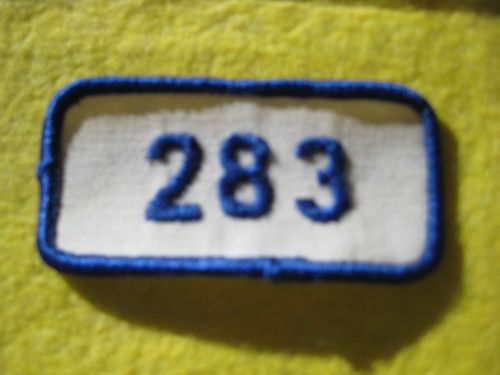 Vintage chevrolet 283 engine blue white uniform patch 2 7/8&#034;x1 1/4&#034;