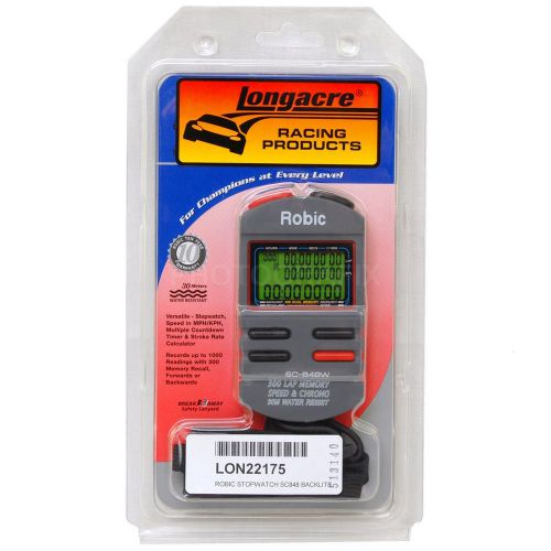 Longacre racing 22175 robic sc-848w lap memory average mph stopwatch