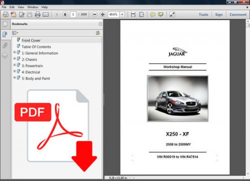 Jaguar xf xfr 2008 2009 2.7l 3.0l 4.2l engine service repair workshop fsm manual