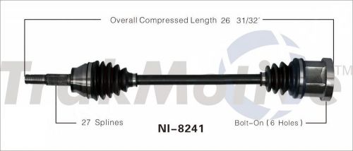 Cv axle shaft-new front left surtrack ni-8241 fits 03-08 infiniti fx35