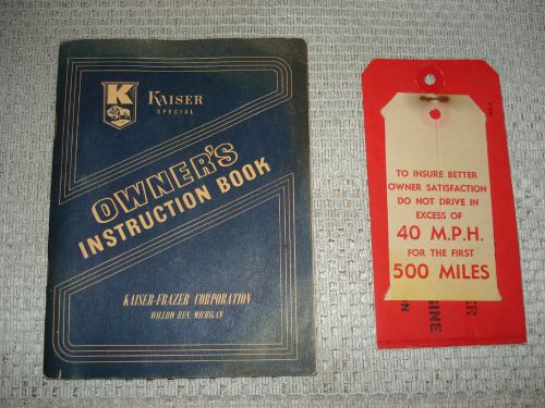 1947 kaiser frazer owners manual set original glove box books rare special k-100