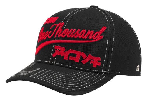 Icon 1000 long time mens snap back hat black/red one size