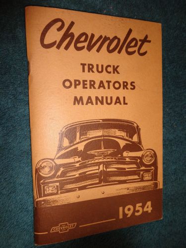 1954 chevrolet truck owner&#039;s manual  useful guide book  pickup panel suburban