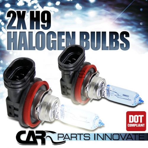 2x h9 12v 4200k white halogen light bulbs headlight high/low beam pair