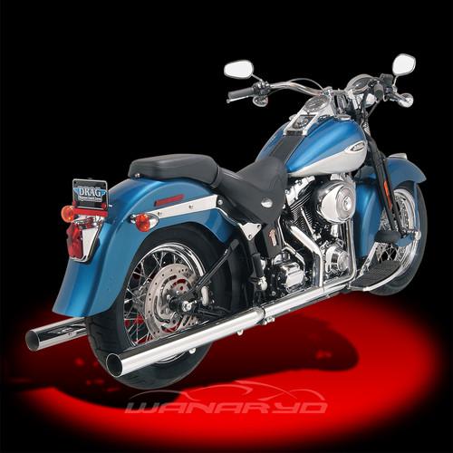 Cycle shack chrome one-piece mufflers,straight-cut for 1997-2007 harley softail