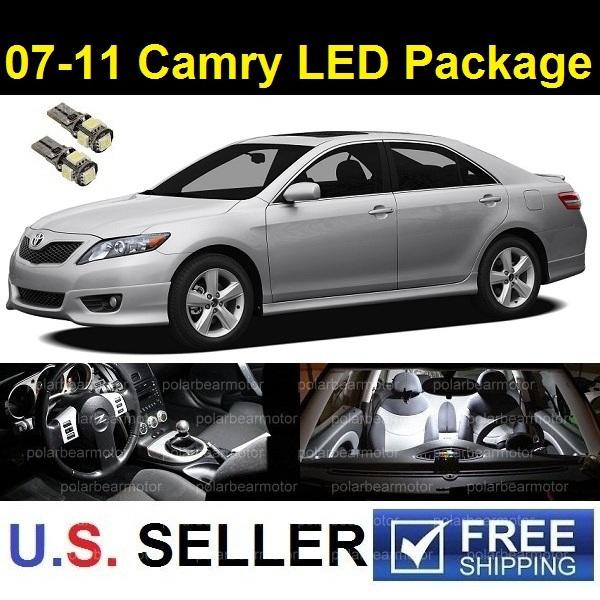 2007-2011 toyota camry le se sedan interior led smd lights package 6pcs white