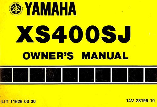 1982 yamaha xs400sj heritage 400 motorcycle owners manual -xs 400 sj-xs400 sj