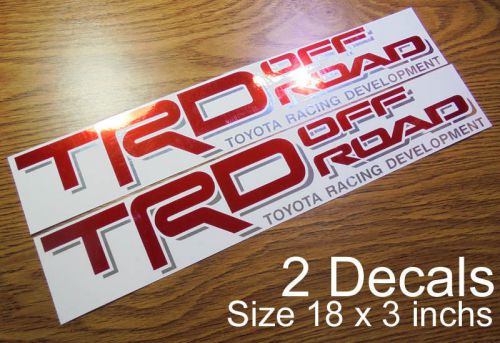2 trd off road side stickers decals toyota tundra tacoma vinyl mt chred