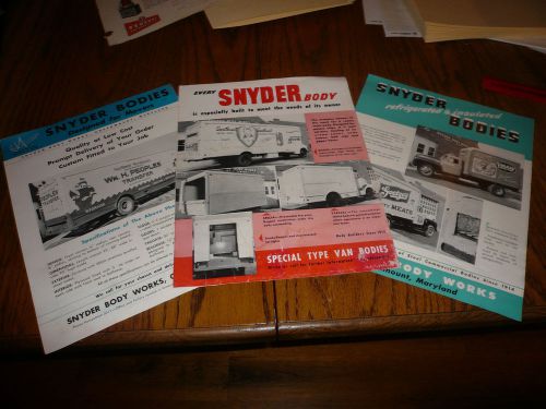 Snyder body works sales brochure/flyer - three - greenmount, md.