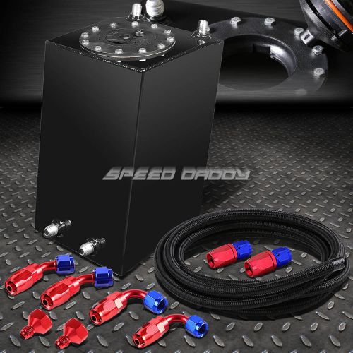 3 gallon/11.35 liter coated racing fuel cell gas tank+cap+steel braided line kit