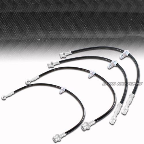 97-01 honda prelude bb6 h22a4 front &amp; rear stainless steel brake lines - black