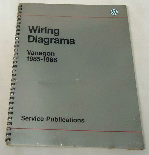 1985-1986 vw service manual wiring diagrams vanagon ~ w42 001 137 1 ~ sealed