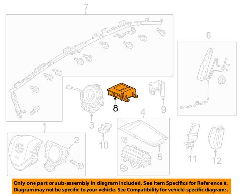 Honda oem 2012 civic supplemental restraint system-sdm module 77960tr0a01