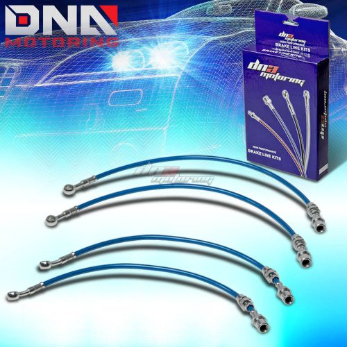 For 00-06 sentra b15 se/ser blue stainless steel braided hose brake line/cables