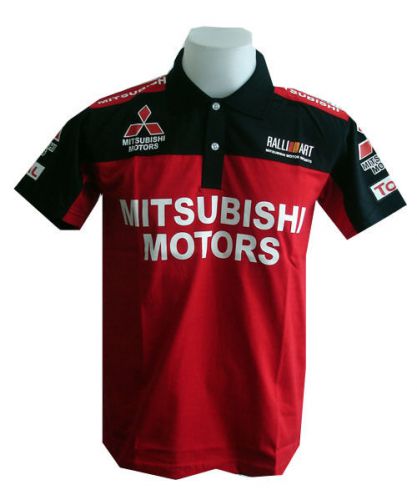 New mitsubishi rac motorcycle sport racing team red mens polo t-shirt sz m