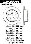 Centric parts 120.66068 rear premium rotor