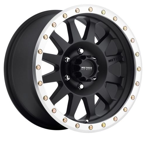 17x8.5 black machined double standard 6x5.5 +0 wheels trail blade mt tires