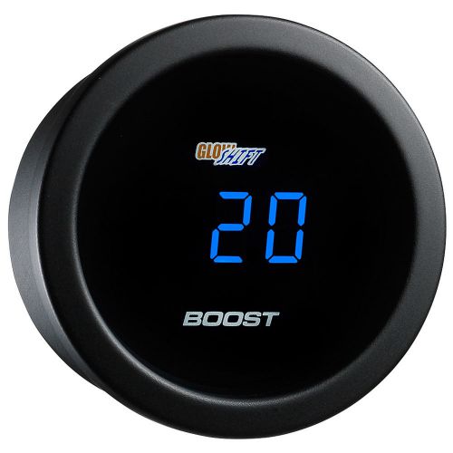 52mm glowshift turbo electronic boost vacuum psi gauge w. blue digital readout