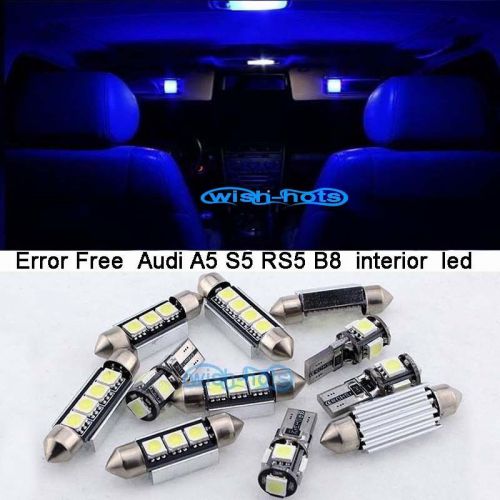 14pcs blue led lamp interior package light kit for 08-13 audi a5 s5 rs5 b8 m