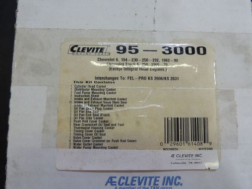 Mccord clevite 95-3000 gasket full set fits gm studebaker 194 215 230 250 292 l6