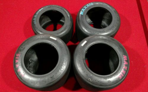 Complete set of 4 maxxis ht3 go kart racing tires pinks and blues barcoded