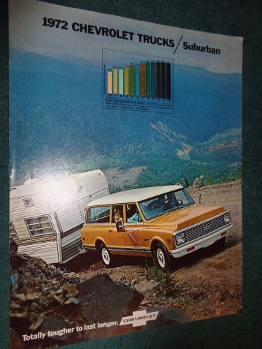 1972 chevrolet suburban sales catalog / sales brochure / original dealer item!!