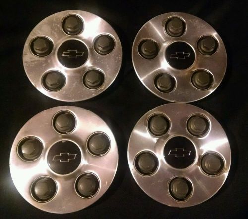 2002-05 chevy malibu set of 4 factory oem wheel center caps brushed part 9593499