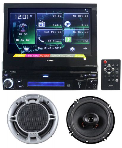 Jensen vx3012 single din 7&#034; car dvd player receiver+pair jensen 6.5&#034; speakers