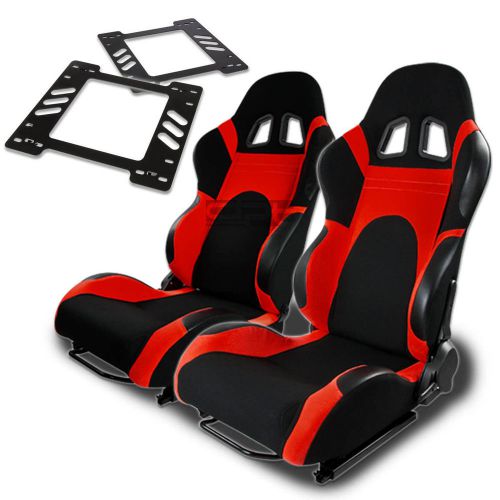 Type-6 racing seat black red woven+silder+for 78-88 monte carlo a/g bracket x2