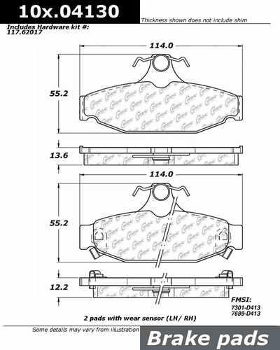 Centric 104.04130 brake pad or shoe, rear