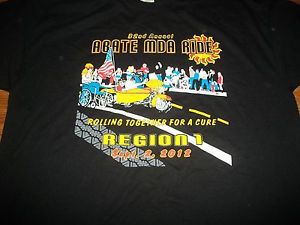 Abate 32nd mda ride rolling together for a cure 2012 black t-shirt xl new