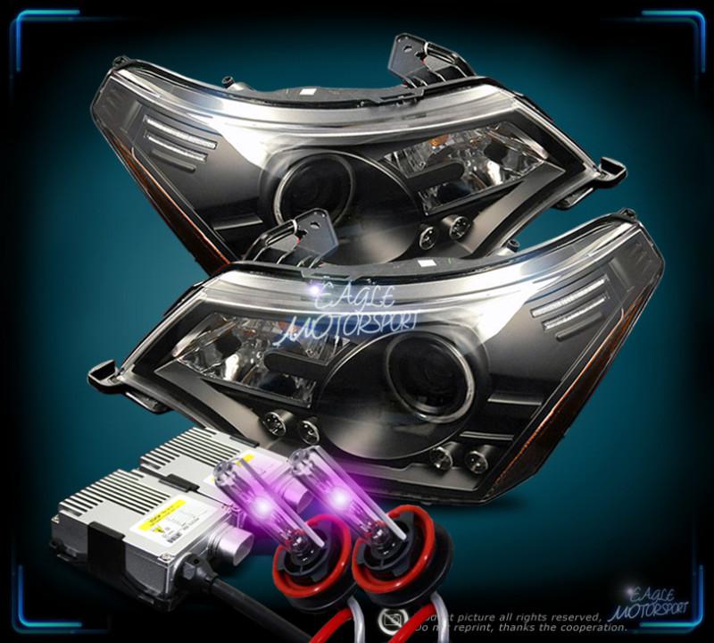 12000k hid 2008-2010 ford focus ccfl halo ring projector black headlights