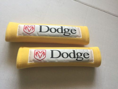 Yellow seat belt cover shoulder pads in 2 pcs-dodge