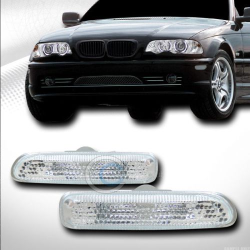 Chrome side marker fender lights ks 99-01 bmw e46 3-series 4d 4dr 00-03 2d 2dr