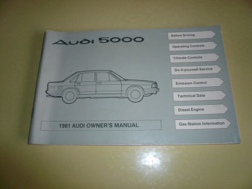 1981 audi 5000 owner&#039;s manual - glove box