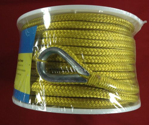 Anchor line 3/8&#034; x 100&#039; braided nylon yellow seachoice 42151