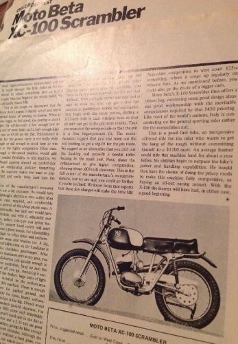 3 pages road//tracktest report 1969 moto. beta xc-100 motocrosser
