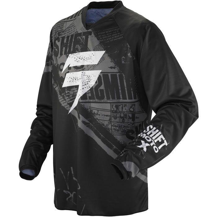 02405-001 shift recon jersey  motorcycle off road mx atv black riding jersey 