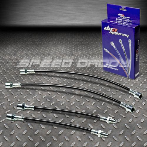 Front+rear stainless hose brake line for 98-04 audi a6/quattro/02- s6 c5 black