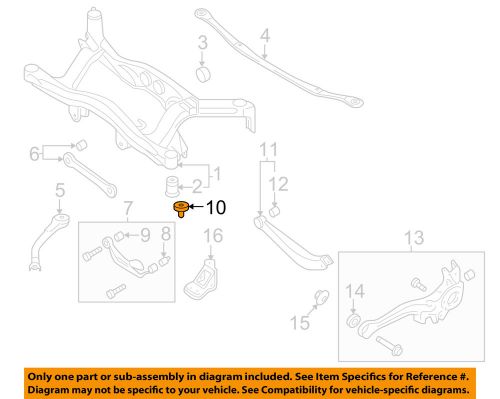 Subaru oem 05-09 legacy rear suspension-upper control arm stopper 20501ae00a